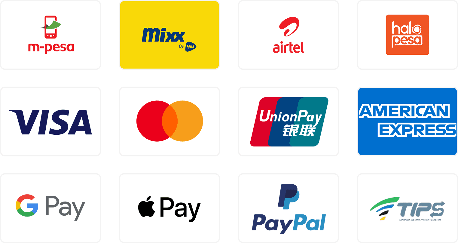 Supported payment methods